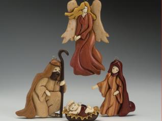12 Piece Intarsia Nativity Set