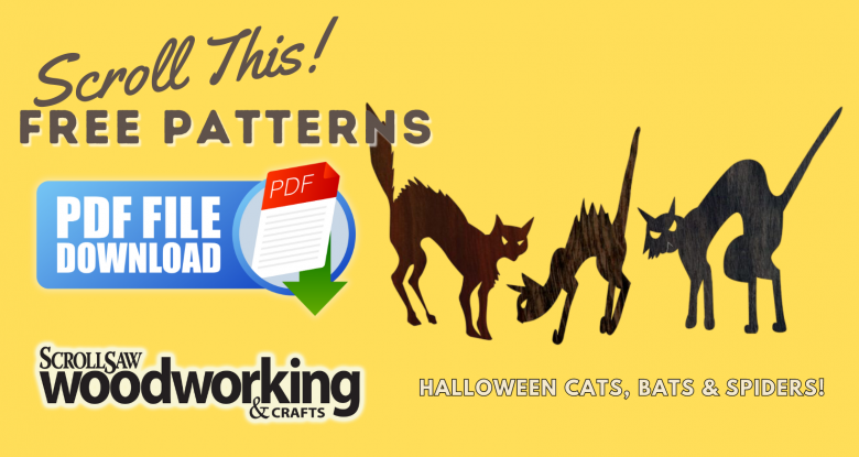 FREE PATTERNS:  Halloween Cats, Bats, and Spiders