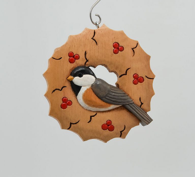Carving a Chickadee Ornament