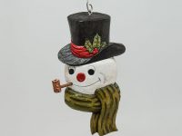 Carving a Snowman Ornament