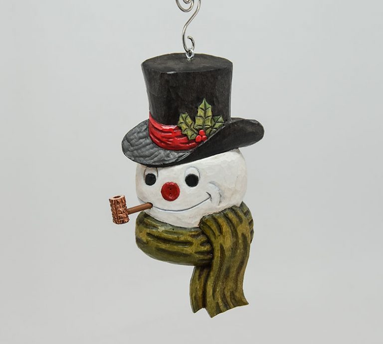 Carving a Snowman Ornament