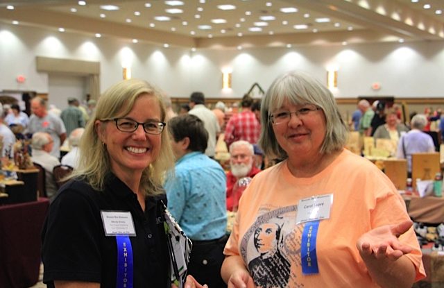 WCI's Mindy Kinsey with artist Carol Leavy. Photo by Paul Wolters.