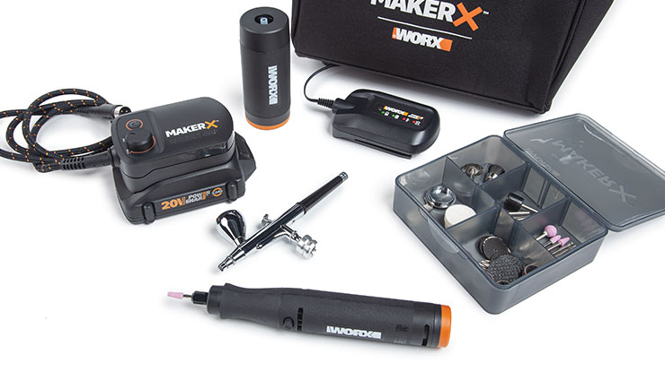 WORX 20V MakerX Power Share Kit with Rotary Tool, Grinder and